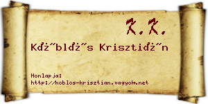 Köblös Krisztián névjegykártya