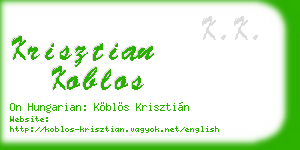 krisztian koblos business card